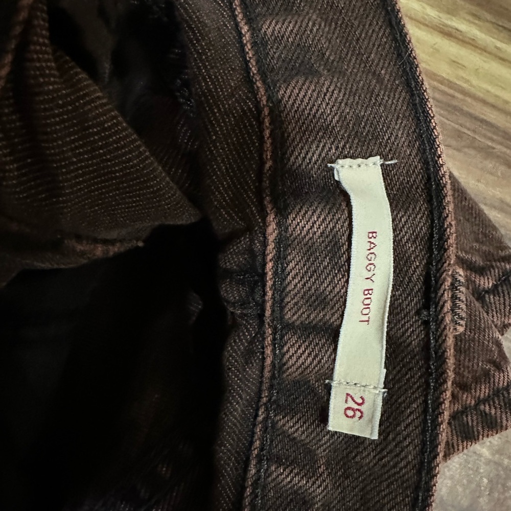 Levi's Premium Chroma Acid Chicory Coffee Brown Baggy Bootcut Jeans 26x31 - Picture 7 of 7